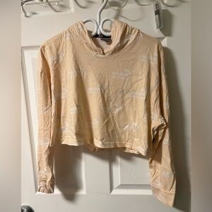 Puma Women's Beige Cropped Hoodie